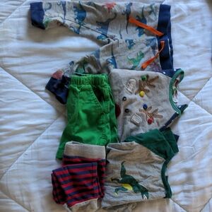 Colorful Dinosaur Print Kids Pajama Set